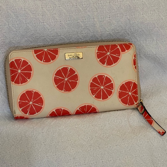 kate spade Handbags - Kate Spade Spencer Grapefruit Zip-Around Continental Wallet